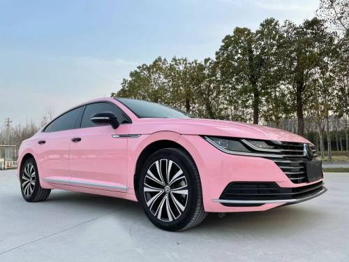 Ravoony Plus PET Gloss Crystal Peach Pink Car Vinyl Wrap review 