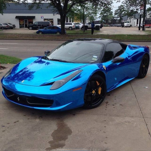 Ravoony Plus PET Glossy Chrome Blue Car Vinyl Wrap review 