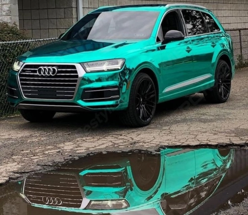 Ravoony Plus PET Glossy Chrome Mint Green Car Vinyl Wrap review 