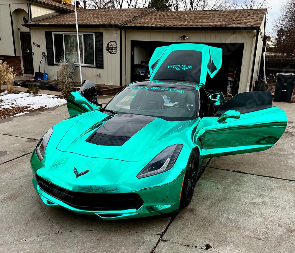 Ravoony Plus Glossy Chrome Mint Green Car Vinyl Wrap review Markus Hüsken 01