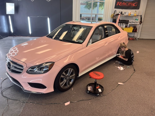 Ravoony Plus PET Gloss Crystal Peach Pink Car Vinyl Wrap review 