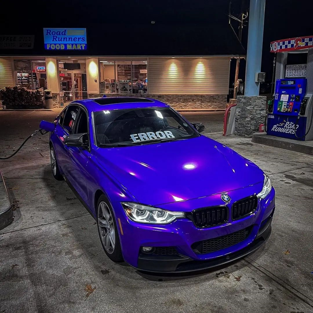 Ravoony Plus PET Glossy Explosion Purple Car Vinyl Wrap review Hunter Radychewsky 01