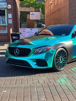 Ravoony Plus Glossy Chrome Mint Green Car Vinyl Wrap review Kaleb Fletcher 02
