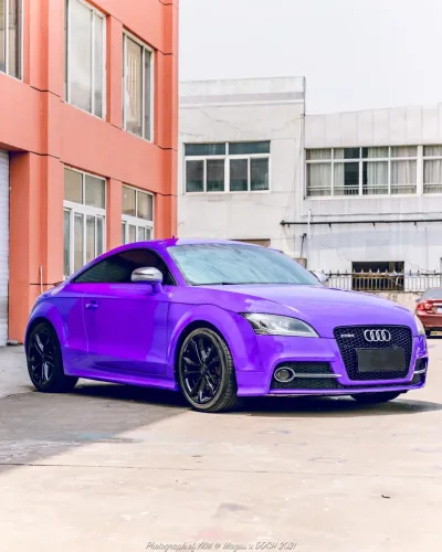 Ravoony Plus PET Glossy Explosion Purple Car Vinyl Wrap review Junius Parker