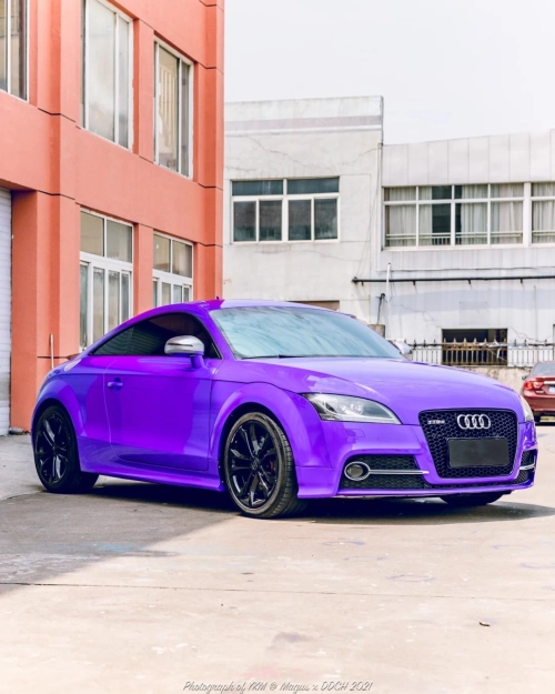 Ravoony Plus PET Glossy Explosion Purple Car Vinyl Wrap review 