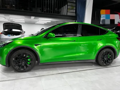  Ravoony Plus Glossy Metal Flame Green Vinyl Car Wrap review Ezra lopez