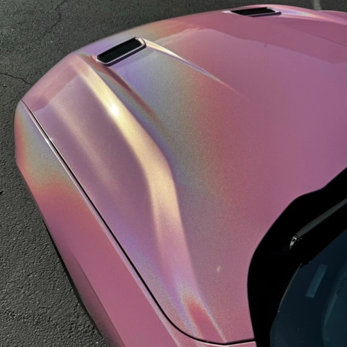 Ravoony Plus PET Glossy Laser Pink Car Vinyl Wrap review 