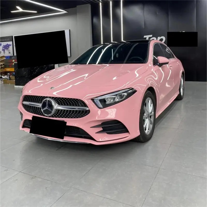 Ravoony Plus PET Gloss Crystal Peach Pink Car Vinyl Wrap review Steevy Barbet 00