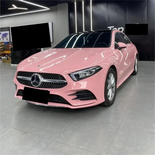 Ravoony Plus PET Gloss Crystal Peach Pink Car Vinyl Wrap review 