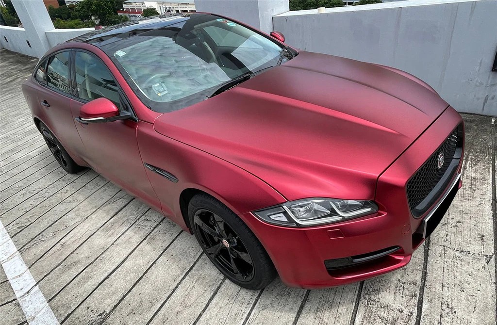Ravoony Plus PET Matte Chrome Romanee Red Vinyl Car Wrap review Raj Leo