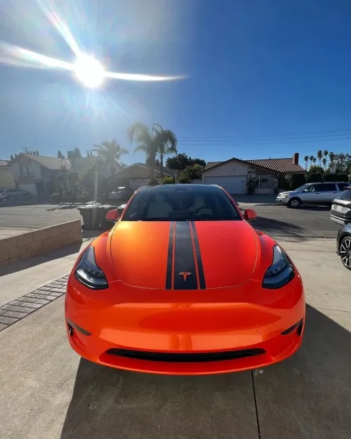 Ravoony Basic Glossy Metal Paint Orange Car Wrap review 