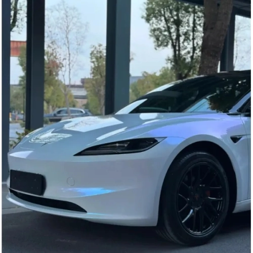 Ravoony Plus PET Glossy White to Blue Car Vinyl Wrap review 