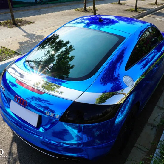 Ravoony Plus Glossy Chrome Blue Car Vinyl Wrap review Brisa Rodriguez 01