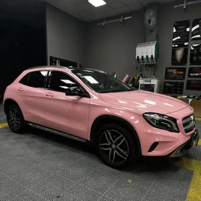Ravoony Plus Gloss Crystal Peach Pink Car Vinyl Wrap review Lance Olds 01