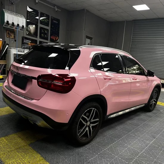 Ravoony Plus PET Gloss Crystal Peach Pink Car Vinyl Wrap review Lance Olds 00