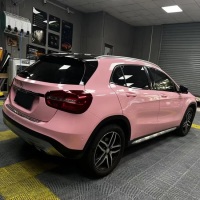 Ravoony Plus PET Gloss Crystal Peach Pink Car Vinyl Wrap review 0