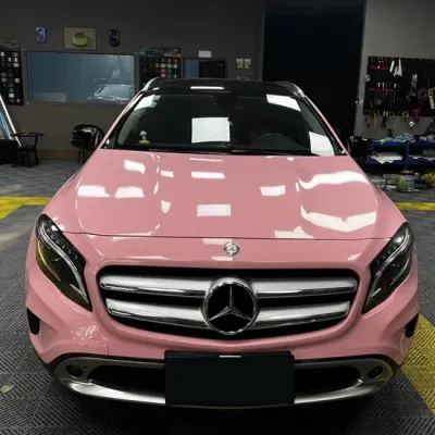 Ravoony Plus Gloss Crystal Peach Pink Car Vinyl Wrap review Lance Olds 03