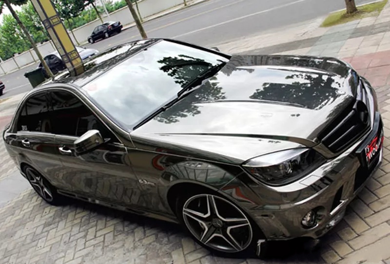 Ravoony Plus Super Gloss Chrome Black Vinyl Car Wrap review Hailey Chepren