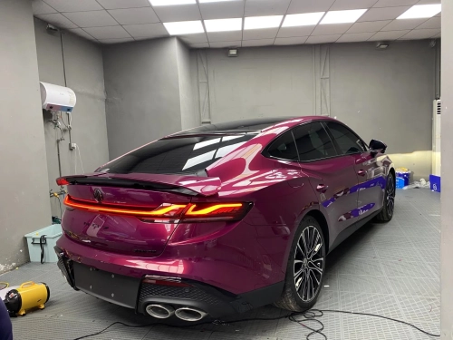 Ravoony Plus PET Gloss Glaze Pagoda Red Car Vinyl Wrap review 