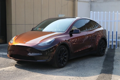 Ravoony Plus PET Gloss Color Shift Rainbow Drift Black Red Vinyl Wrap review 