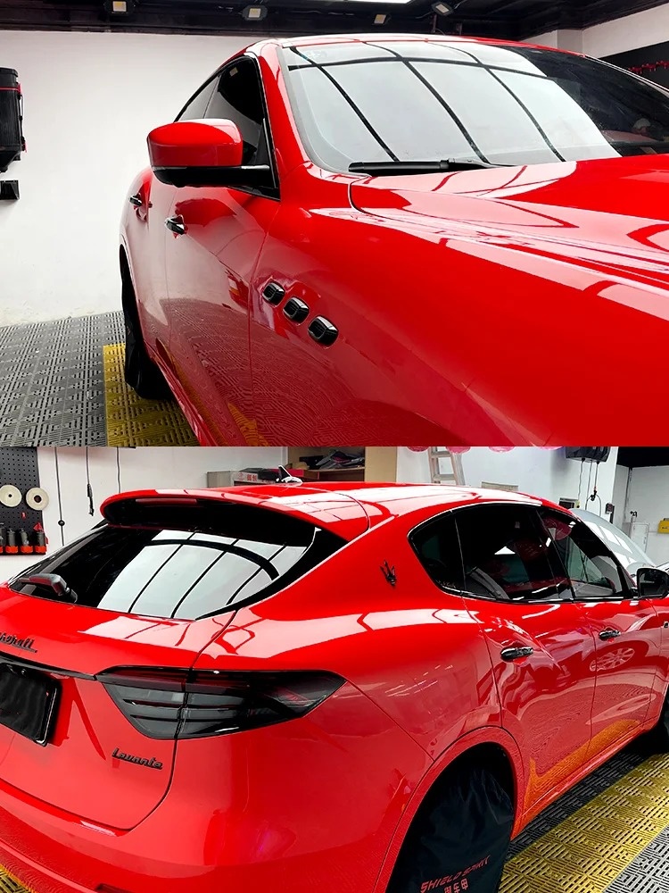 Ravoony Plus Glossy Crystal Ferrari Red Vinyl Car Wrap review ARTHUR TEODORO