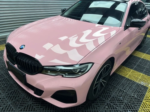 Ravoony Plus PET Gloss Crystal Peach Pink Car Vinyl Wrap review 