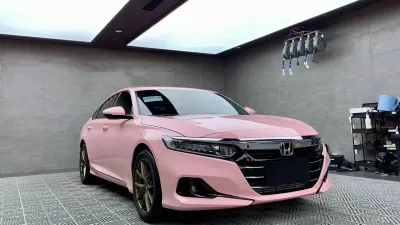Ravoony Plus Gloss Crystal Peach Pink Car Vinyl Wrap review Aaron Harris 01