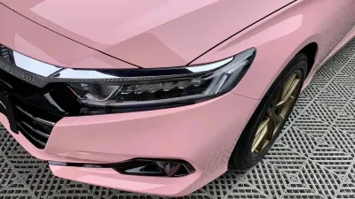 Ravoony Plus Gloss Crystal Peach Pink Car Vinyl Wrap review Aaron Harris 03