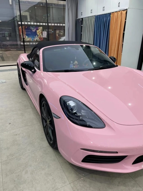 Ravoony Plus PET Gloss Crystal Peach Pink Car Vinyl Wrap review 