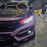 Ravoony Plus PET Glossy Oolong Milk Tea Pink Car Wrap review 3