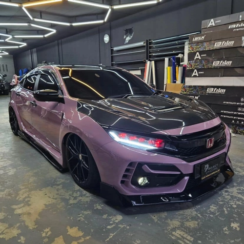 Ravoony Plus PET Glossy Oolong Milk Tea Pink Car Wrap review 