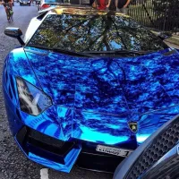 Ravoony Plus Glossy Chrome Blue Car Vinyl Wrap review 0