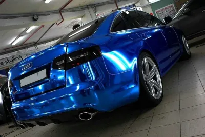 Ravoony Plus Glossy Chrome Blue Car Vinyl Wrap review Payton Lugo