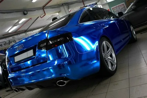 Ravoony Plus Glossy Chrome Blue Car Vinyl Wrap review 