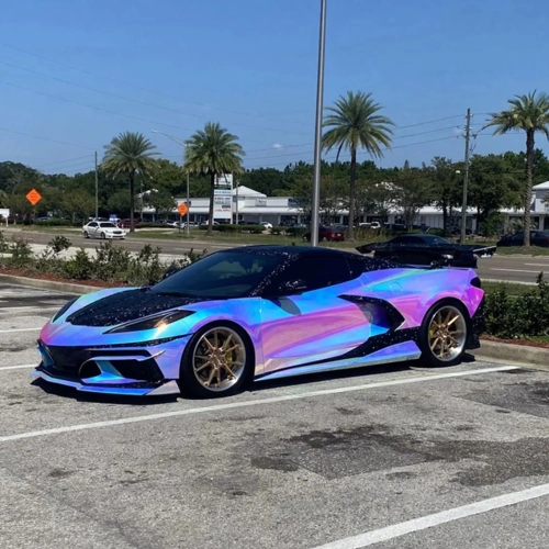 Ravoony Plus Super Gloss Holographic Rainbow Neo Chrome Car Vinyl Wrap review 