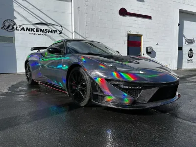 Ravoony Plus Gloss Holographic Rainbow Chrome Laser Black Car Vinyl Wrap review Fahid Sharif 00