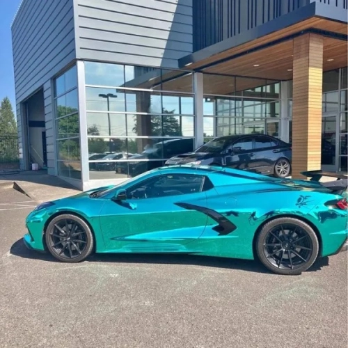 Ravoony Plus PET Glossy Chrome Mint Green Car Vinyl Wrap review 