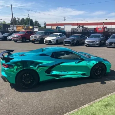 Ravoony Plus Glossy Chrome Mint Green Car Vinyl Wrap review Johnny Espindola 01