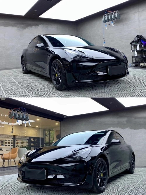 Ravoony Plus Glossy Metallic Spar Black Blue Vinyl Wrap review 