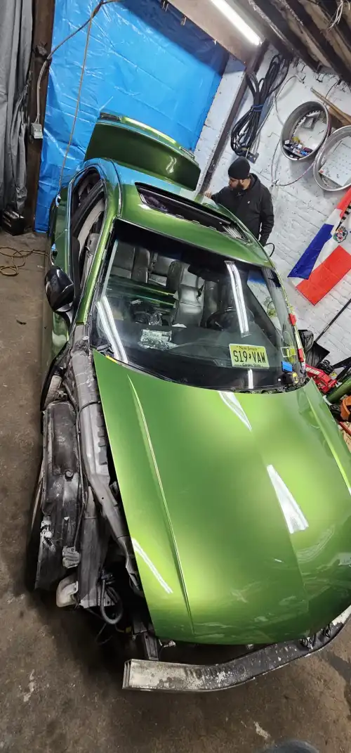 Ravoony Plus Glossy Metallic Mamba Green Car Vinyl Wrap review 