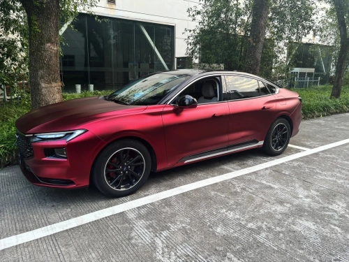 Ravoony Plus PET Matte Chrome Romanee Red Vinyl Car Wrap review 