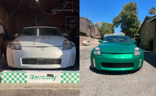 Ravoony Plus Gloss Paint Metallic Isle Of Man Green Car Vinyl Wrap review 