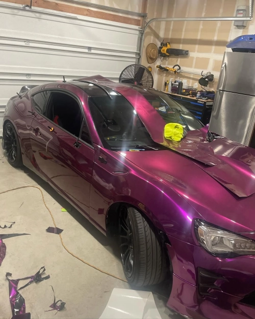 Ravoony Plus PET Gloss Pearl Grape Purple Car Wrap review 