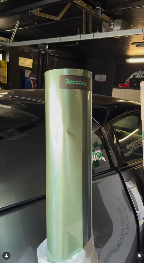 Ravoony Plus PET Ferrari Gloss Verde Francesca Green Vinyl Car Wrap review 
