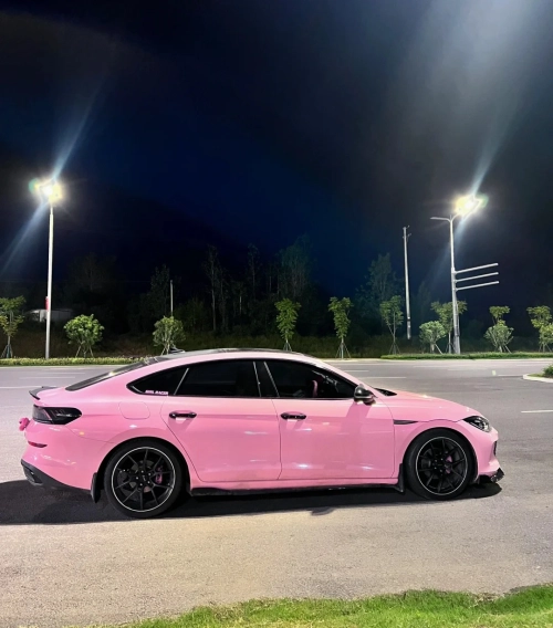 Ravoony Basic PET Gloss Crystal Peach Pink Car Vinyl Wrap review 