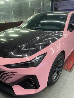 Ravoony Basic Gloss Crystal Peach Pink Car Vinyl Wrap review Mary