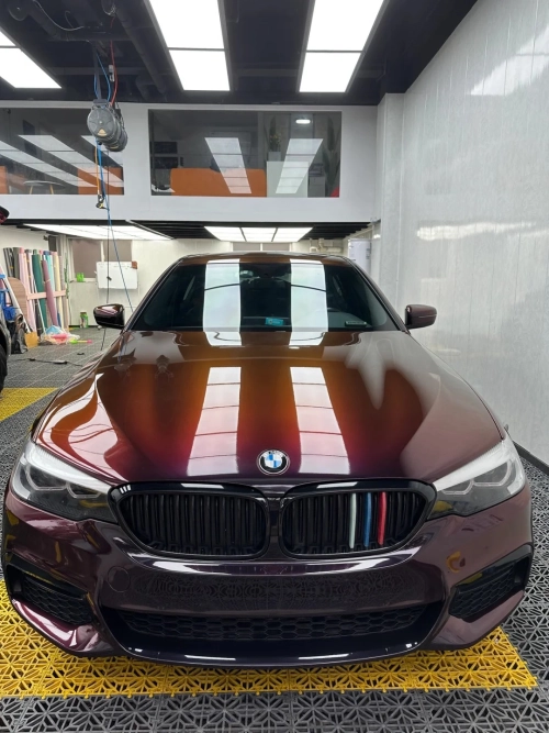 Ravoony Plus PET Gloss Color Shift Rainbow Drift Black Red Vinyl Wrap review 