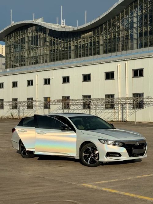 Ravoony Plus Glossy Laser White Car Vinyl Wrap review Tan
