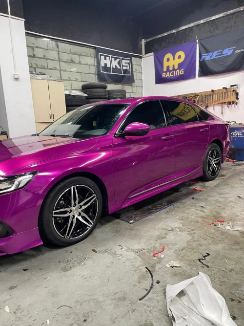 Ravoony Plus PET Gloss Pearl Grape Purple Car Wrap review 