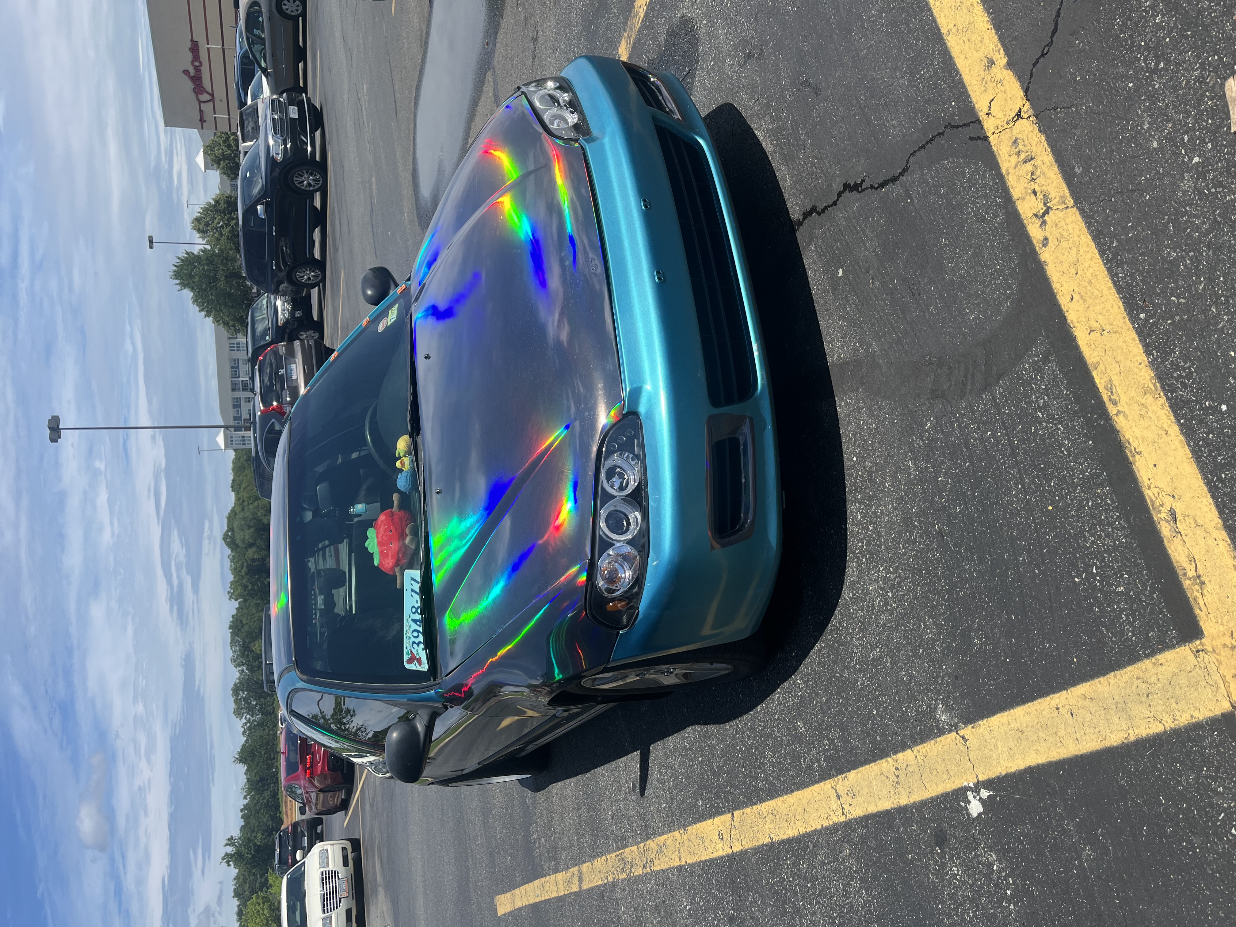 Ravoony Plus Gloss Holographic Rainbow Chrome Laser Black Car Vinyl Wrap review Johanna 02